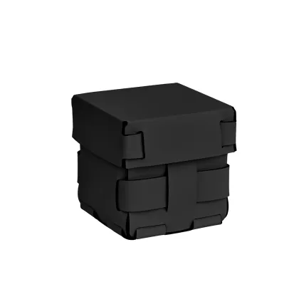 Zdjęcie Mały sześcienny koszyk Bottega 12x12xH13 cm z plecionymi bokami