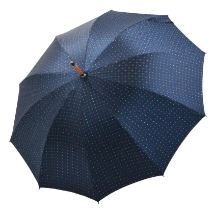 Zdjęcie Gustowny długi parasol z drewnianym uchwytem i włoską tkaniną