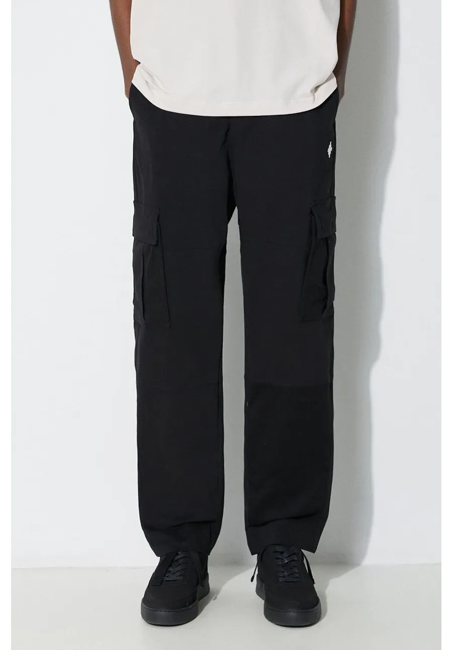 obrazek 1 Marcelo Burlon spodnie Cross Cotton Cargo męskie kolor czarny w fasonie cargo CMCF014S24FAB0011001