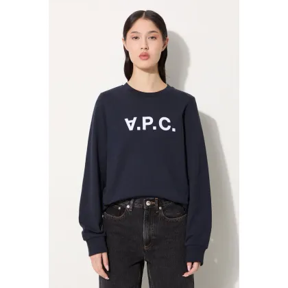 Zdjęcie A.P.C. bluza bawełniana Sweat Viva damska kolor granatowy