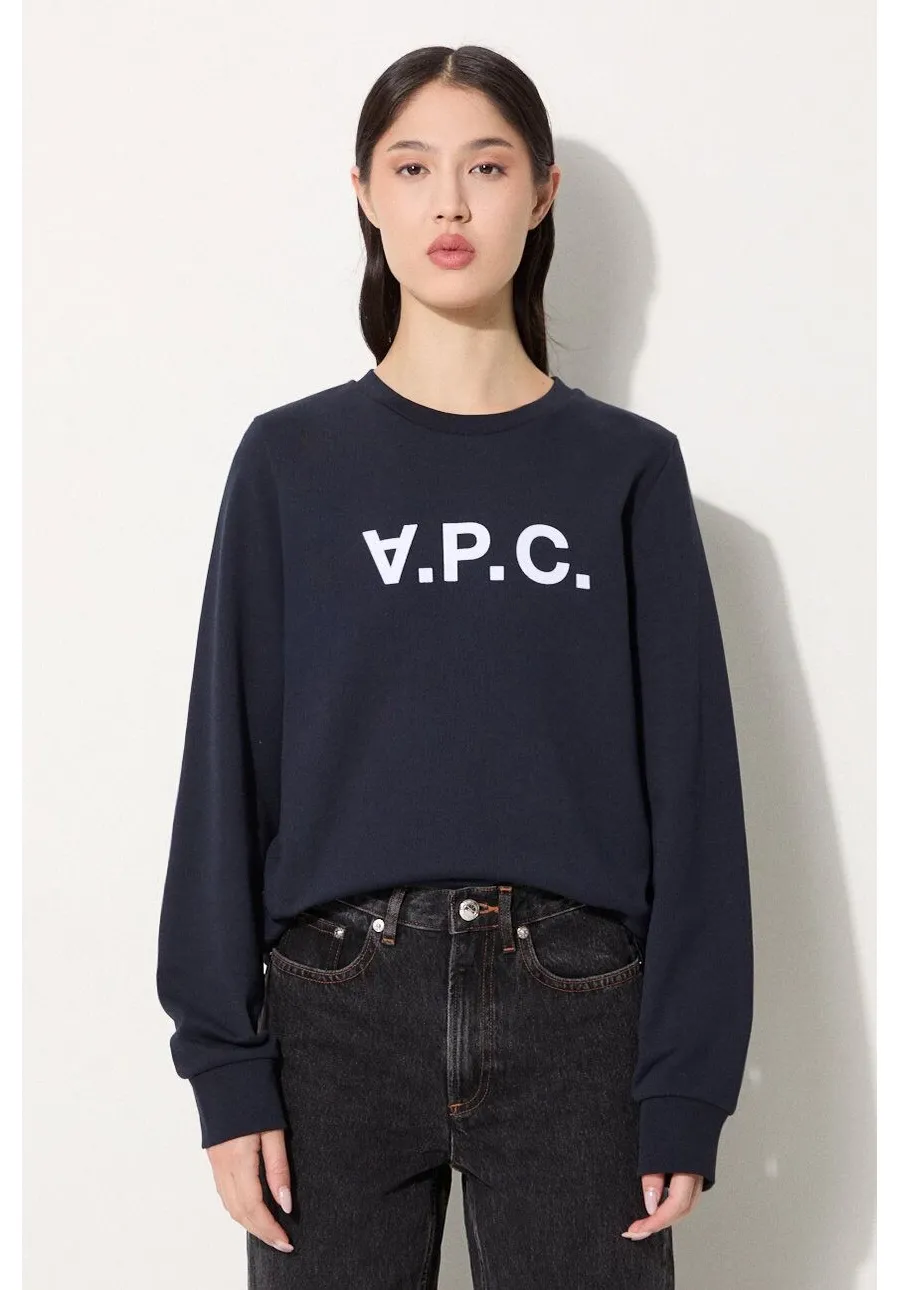 obrazek 1 A.P.C. bluza bawełniana Sweat Viva damska kolor granatowy