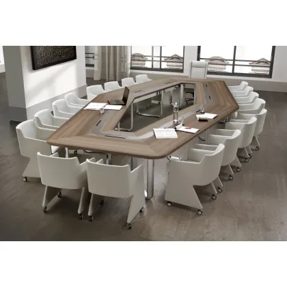 Zdjęcie Stylowy stół konferencyjny z drewna eukaliptusowego