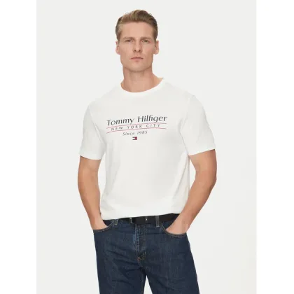 Zdjęcie Tommy Hilfiger T-Shirt Center Stack MW0MW38621 Biały Regular Fit