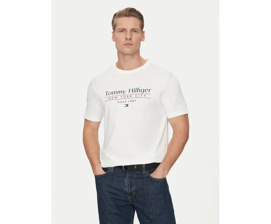 obrazek 1 Tommy Hilfiger T-Shirt Center Stack MW0MW38621 Biały Regular Fit