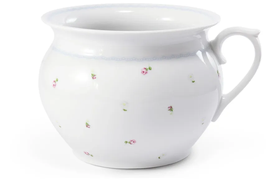 obrazek 1 Porcelanowy wazon z uchem zdobiony delikatnym motywem róży - Leander