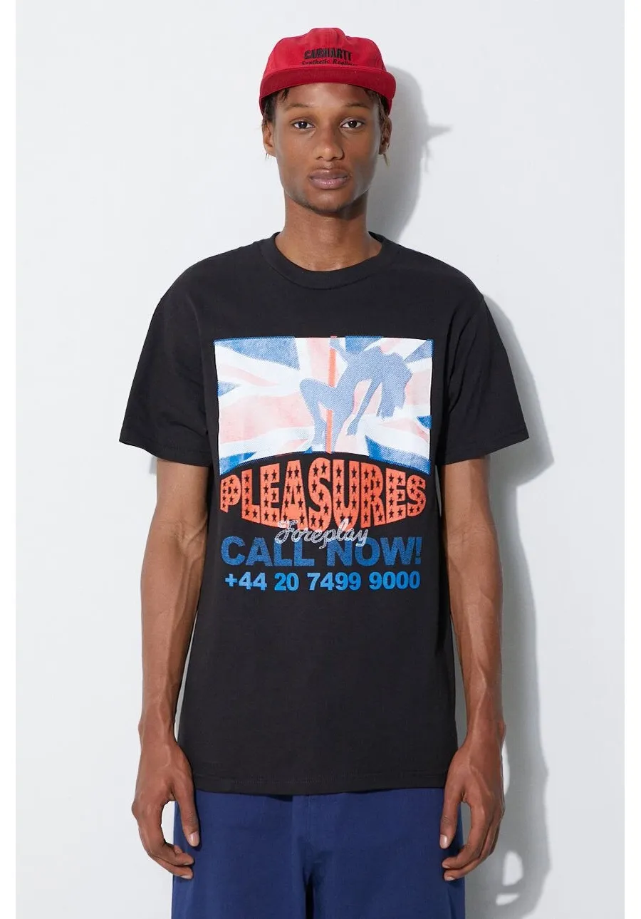 obrazek 1 PLEASURES t-shirt bawełniany kolor czarny z nadrukiem