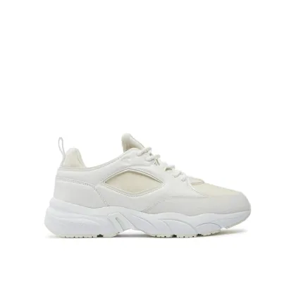 Zdjęcie Calvin Klein Jeans Sneakersy Retro Tennis Low Lace Mix Mg Mtr YW0YW01497 Écru