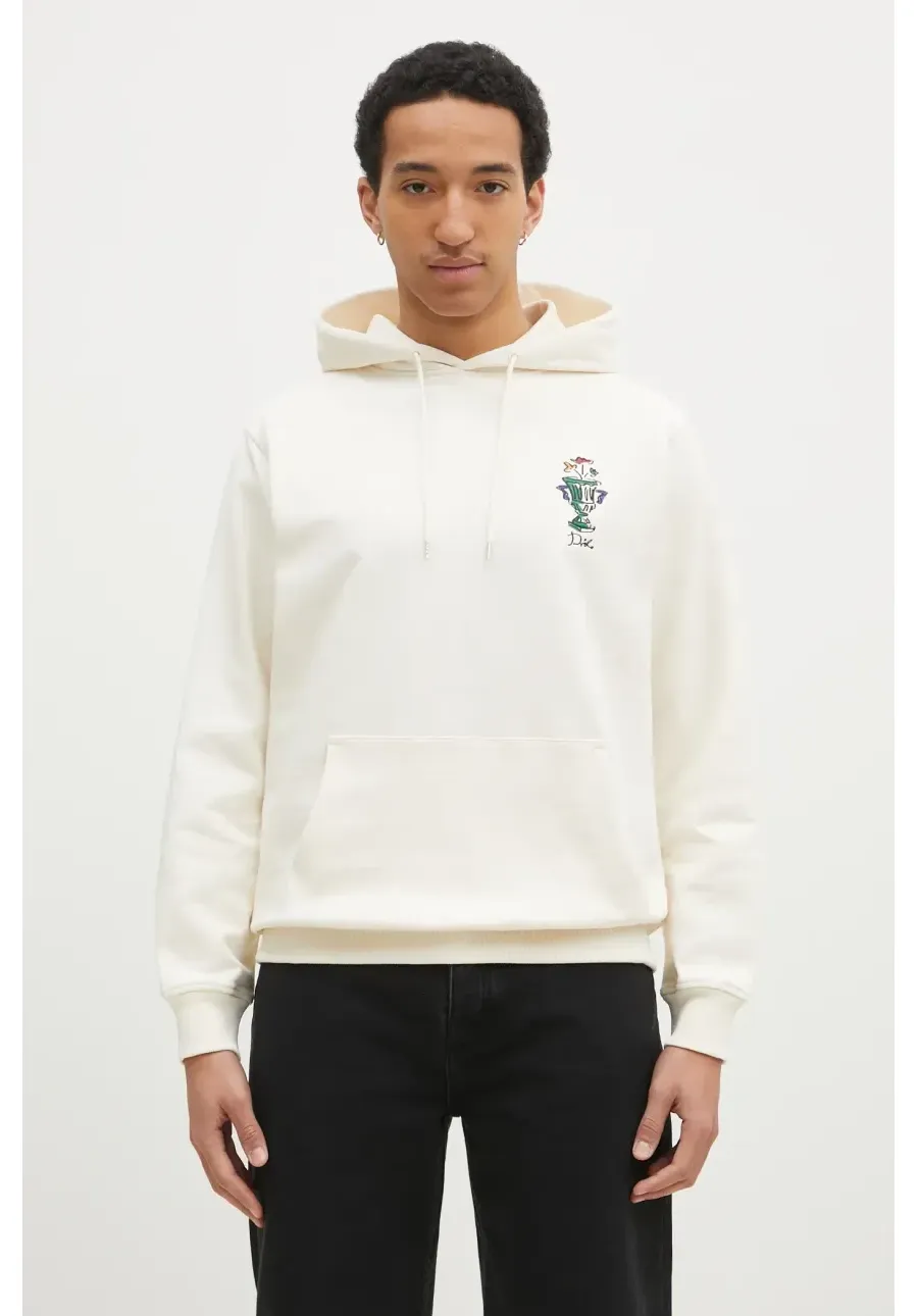 obrazek 1 Drôle de Monsieur bluza bawełniana Le Hoodie Vase męska kolor beżowy z kapturem z aplikacją F-HO174-CO127-CM