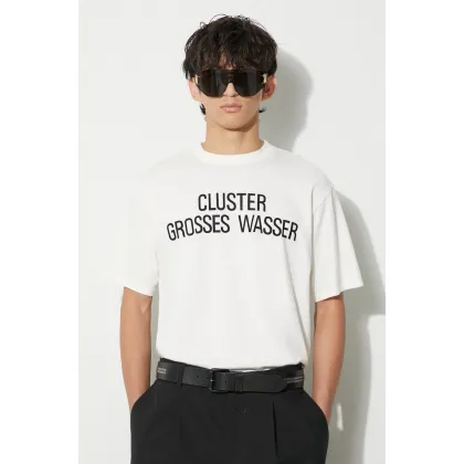 Zdjęcie Undercover t-shirt bawełniany Tee męski kolor beżowy z nadrukiem UC2C3811