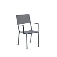 Zdjęcie Minimalistyczny w formie fotel Conrad w kolorze grafitowym do ogrodu i na taras