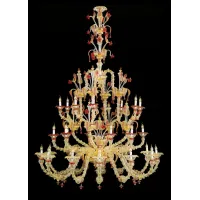 Picture A large glass chandelier in an antique style