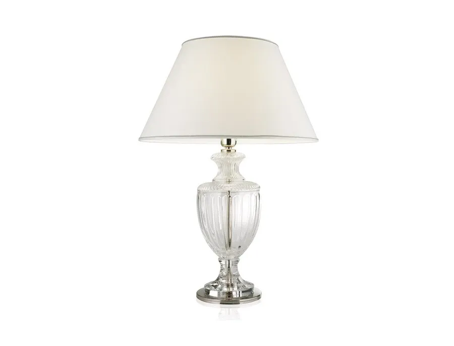 obrazek 1 Kryształowa elegancka lampa stołowa wykończona niklem