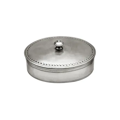 Picture An unusual pewter box with a lid from an Italian brand
