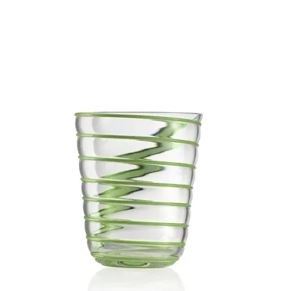Zdjęcie Urokliwa szklanka do wody w kolorze zielonym włoskie szkło Murano