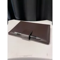 Picture Black leather notebook with daily planner and calendar