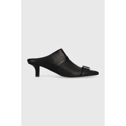 Zdjęcie MM6 Maison Margiela szpilki skórzane Slipper kolor czarny S66WX0056