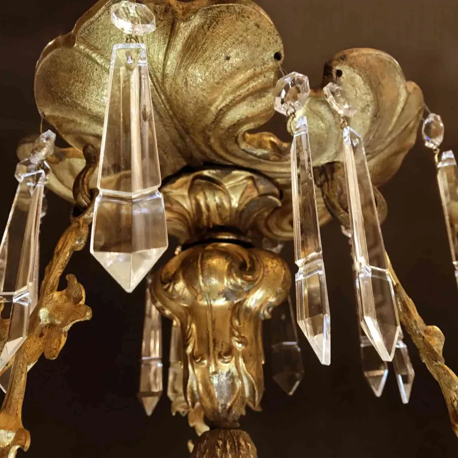 obrazek 6 Vintage - pozłacany żyrandol na 9 świateł