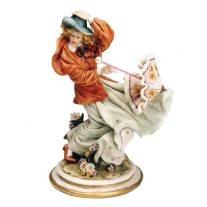 Zdjęcie Dziewczyna w kwietniowym wietrze - porcelanowa figurka do wnętrz