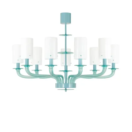 Zdjęcie Wspaniały szklany żyrandol - szkło murano wykonane ręcznie