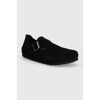 Zdjęcie Birkenstock półbuty zamszowe London męskie kolor czarny 1028103