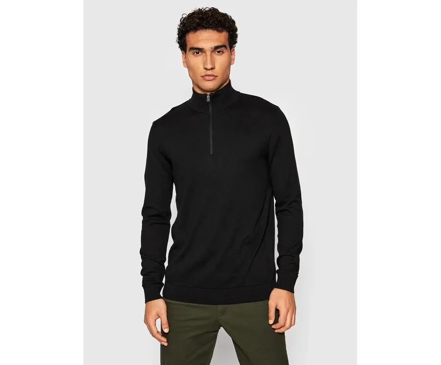 obrazek 1 Selected Homme Sweter Berg 16074687 Czarny Regular Fit