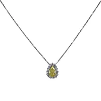 Picture Beautiful Italian necklace with a drop-shaped yellow diamond