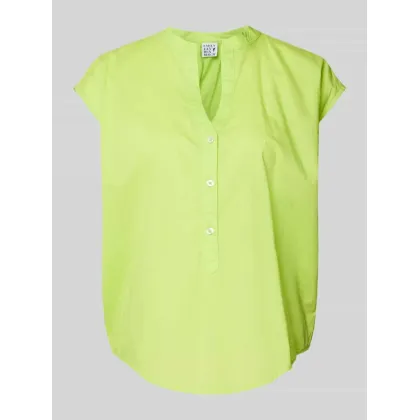 Zdjęcie Top bluzkowy o kroju straight fit z kołnierzem z lamówką