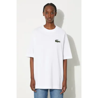 Zdjęcie Lacoste t-shirt bawełniany kolor biały gładki