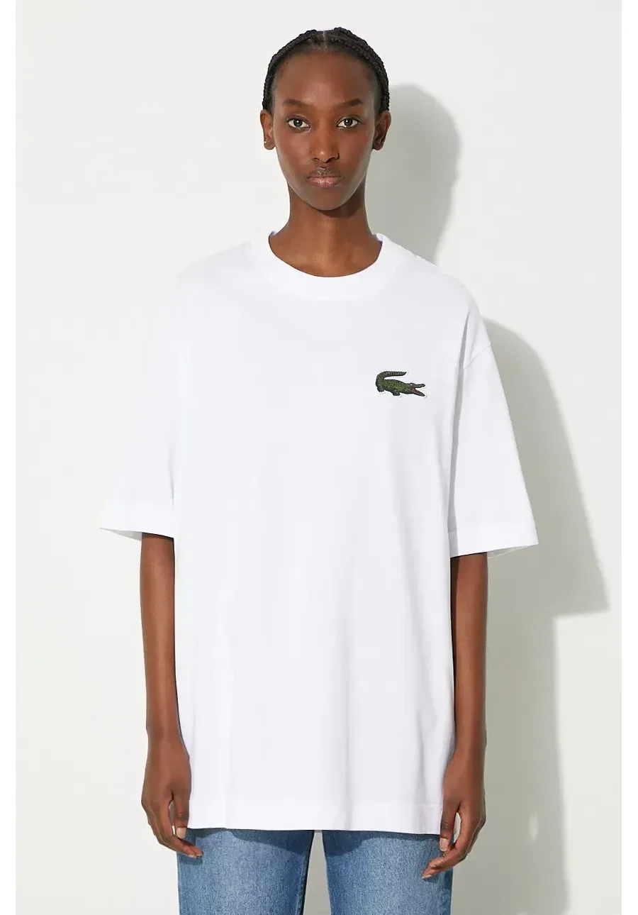 obrazek 1 Lacoste t-shirt bawełniany kolor biały gładki