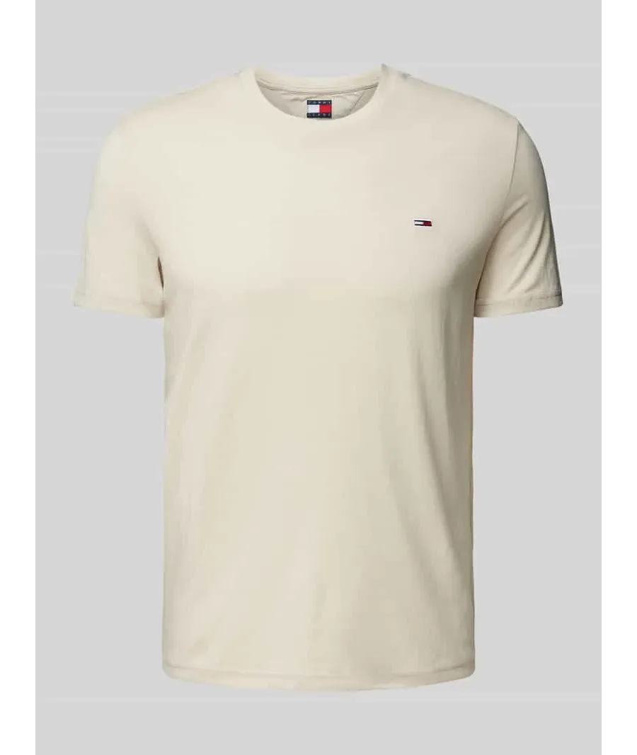 obrazek 1 T-shirt o kroju slim fit z wyhaftowanym logo