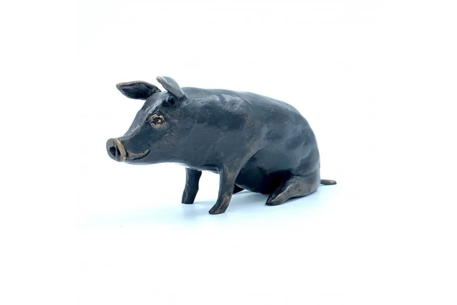 obrazek 3 Stylowe figurki z brązu "Dwie świnie" - na prezent