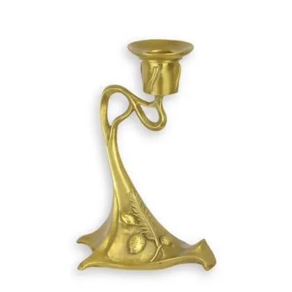 Zdjęcie Brązowy świecznik w stylu Art nouveau o wyjątkowym kształcie