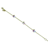 Picture Girls' bracelet with enameled cats on a Rolo chain