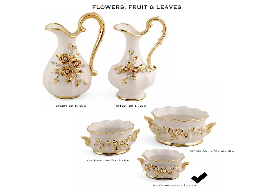 picture 1 Small, stylish, ceramic bowl / pot with golden decorations - Bruno Costenaro