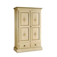 Picture A wonderful ivory wardrobe with green and decorated details - Zanini