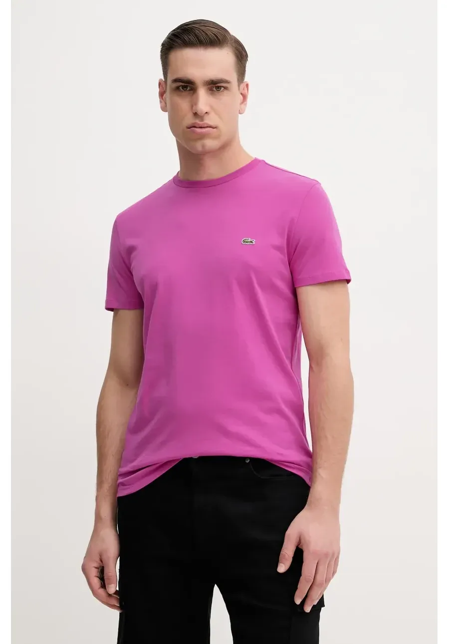 obrazek 1 Lacoste t-shirt bawełniany męski kolor fioletowy gładki TH6709