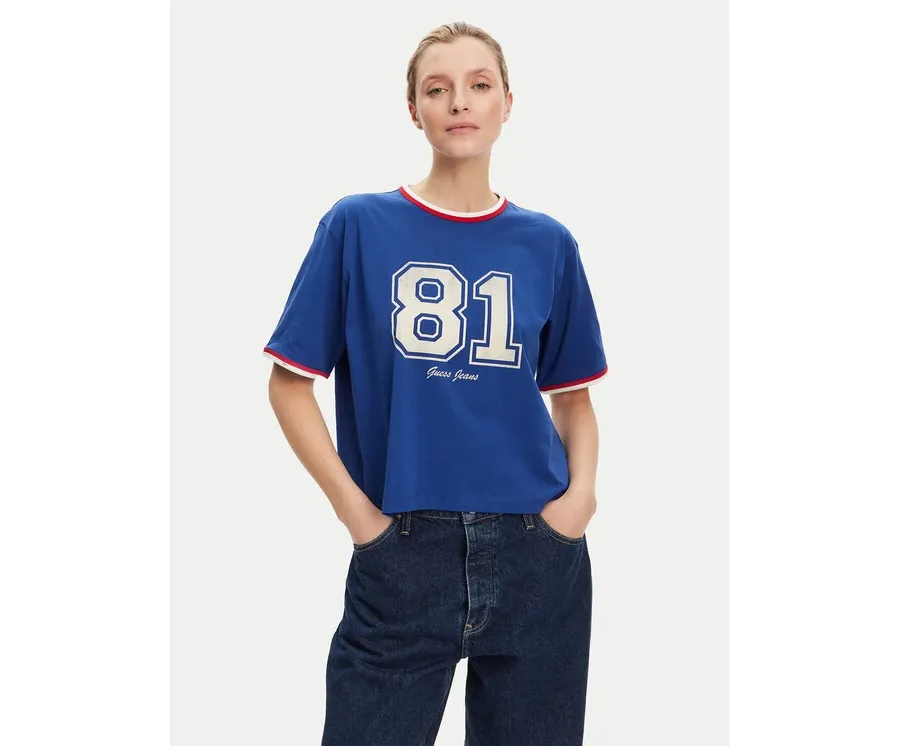 obrazek 1 Guess Jeans T-Shirt W5YI19 K8HM0 Niebieski Regular Fit