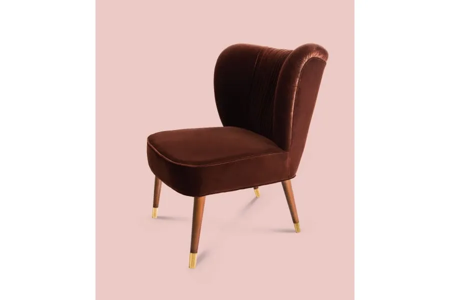 picture 3 Upholstered armchair with brass accents - Ottiu
