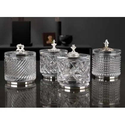 Picture Unique crystal containers with silver accessories