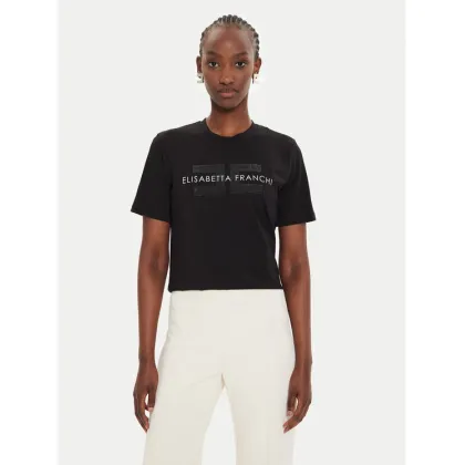 Zdjęcie Elisabetta Franchi T-Shirt MA-003-46E2-V180 Czarny Regular Fit
