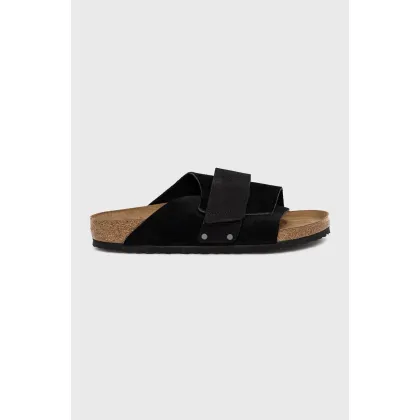 Zdjęcie Birkenstock klapki zamszowe Kyoto męskie kolor czarny 1022350