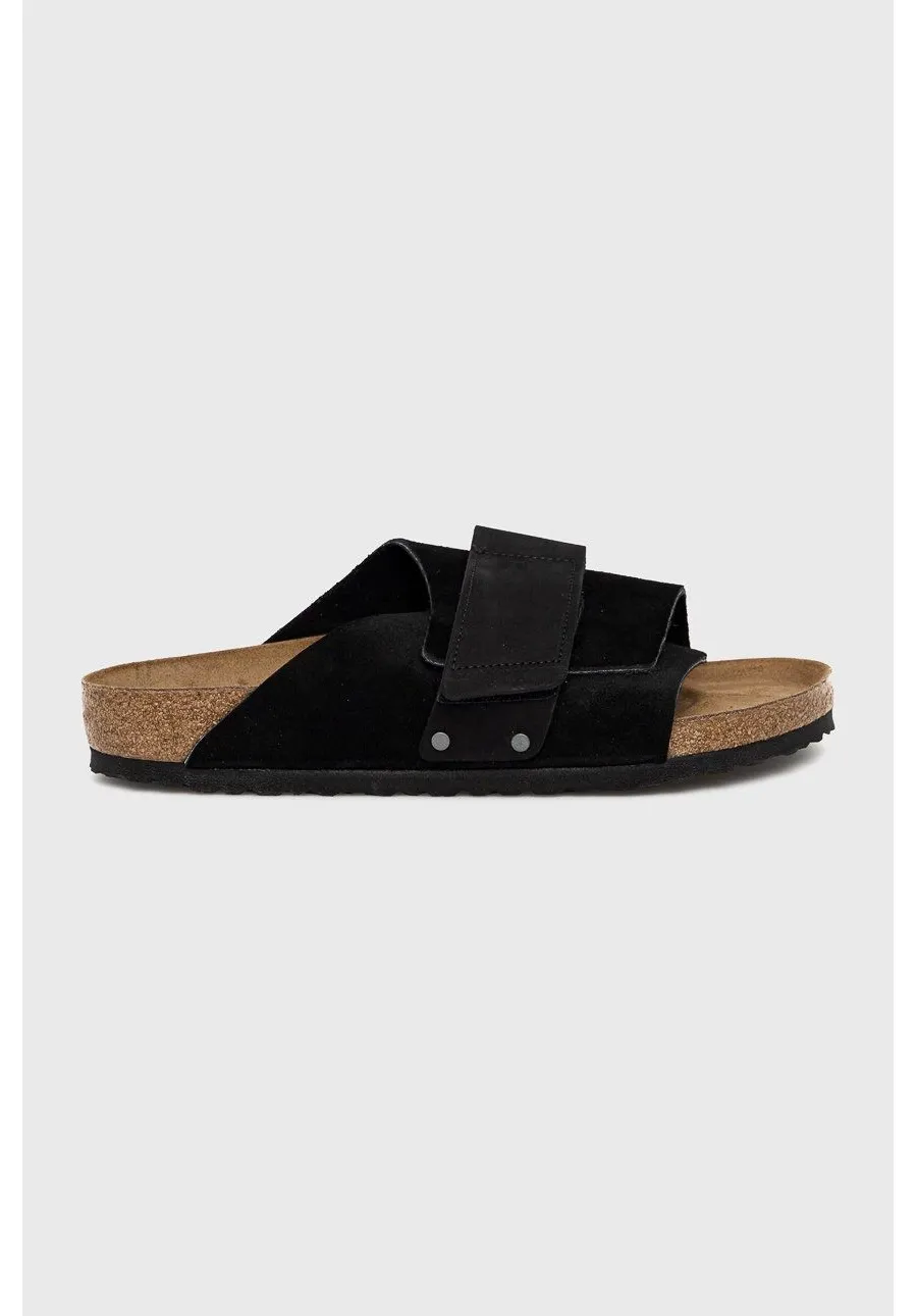 obrazek 1 Birkenstock klapki zamszowe Kyoto męskie kolor czarny 1022350