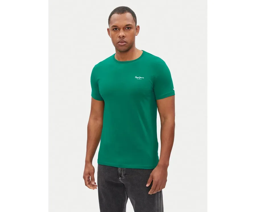 obrazek 1 Pepe Jeans T-Shirt Original Basic PM508212 Zielony Slim Fit