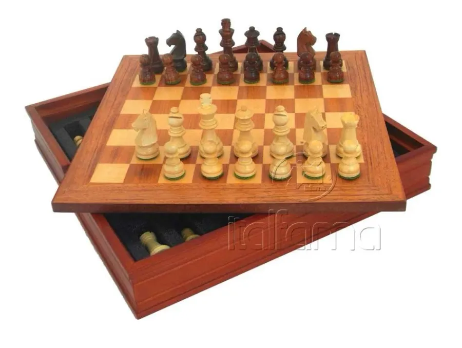 obrazek 1 Klasyczny, drewniany komplet szachowy - Italfama G250-75+B08693