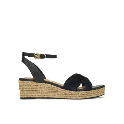 Zdjęcie Tommy Hilfiger Espadryle Leather & Suede Mid Wedge Espad FW0FW08804 Czarny