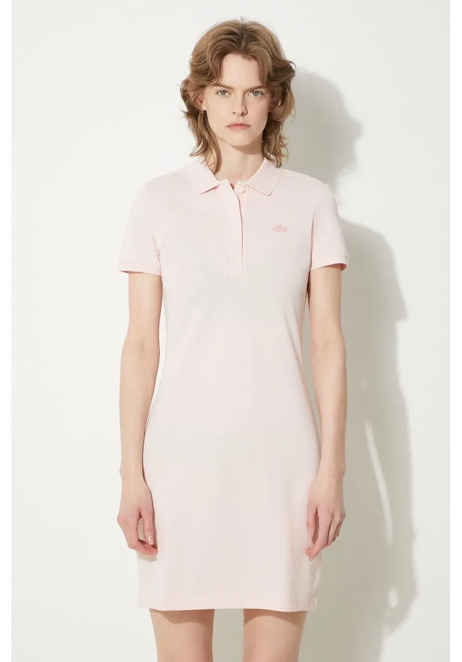 obrazek 1 Lacoste sukienka EF5473-ADY kolor różowy mini dopasowana EF5473.-ADY