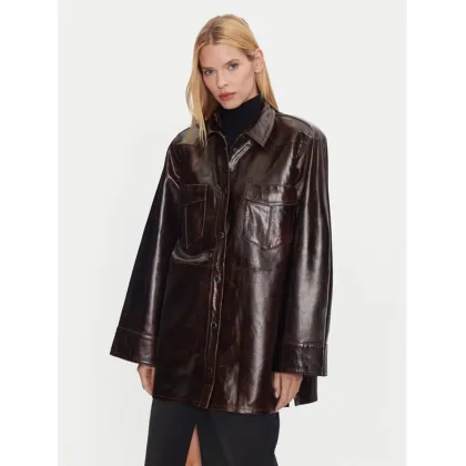 Zdjęcie Gestuz Kurtka skórzana Lonie 10909468 Brązowy Loose Fit