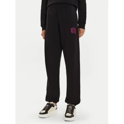 Zdjęcie KARL LAGERFELD Spodnie dresowe 246W1012 Czarny Regular Fit