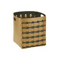 Picture Leather basket Geometry Quadrata 35x35xH40 cm mustard