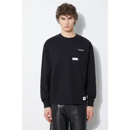 Zdjęcie NEIGHBORHOOD longsleeve bawełniany Classic-P Crewneck kolor czarny z aplikacją 241FPNH.CSM05